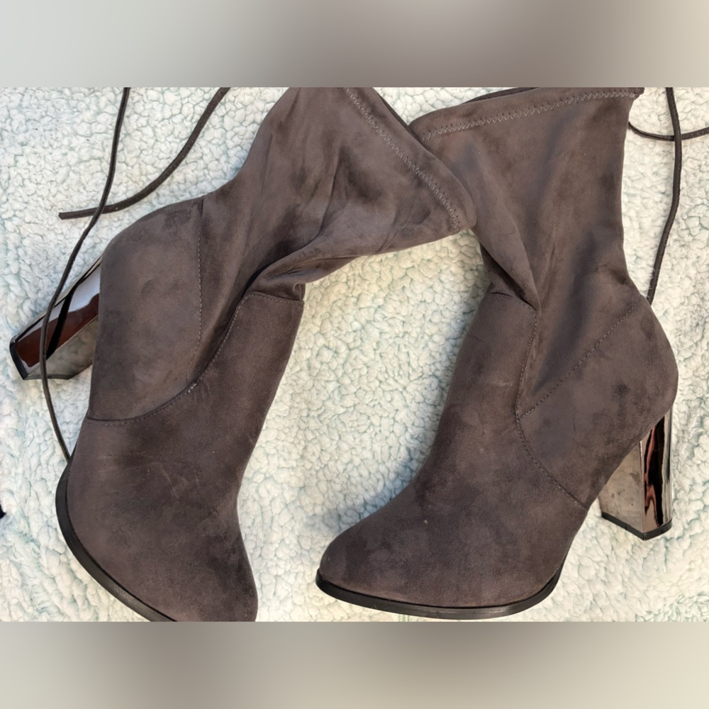 Gray Heel Booties